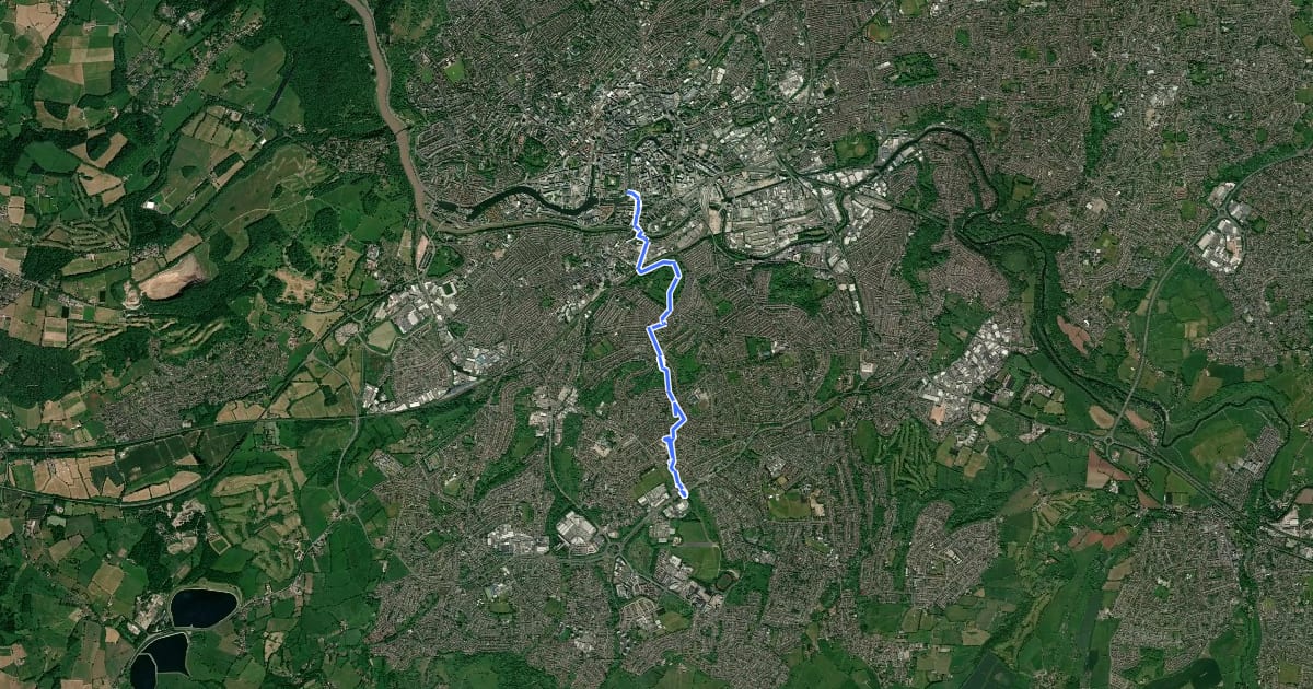 Маршрут Filwood Greenway на спутниковом снимке