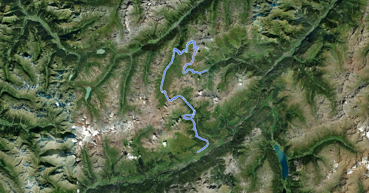 Маршрут Fimberpass - Val d'Uina - Reschenpass Etappe 1 (Samnaun–Sent) на спутниковом снимке