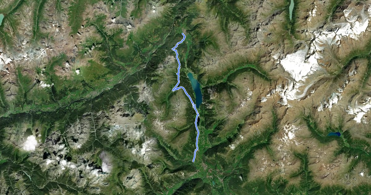 Маршрут Fimberpass - Val d'Uina - Reschenpass Etappe 3 (Schleis Mals - Nauders) на спутниковом снимке