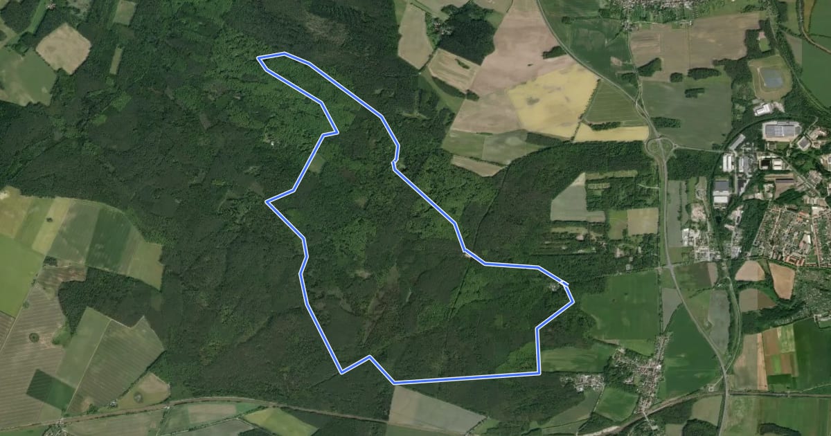 Маршрут Findlingsrunde на спутниковом снимке