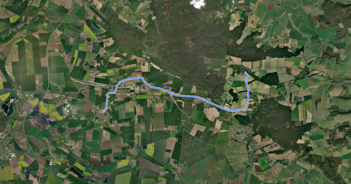 Маршрут Finnebahn-Radweg на спутниковом снимке