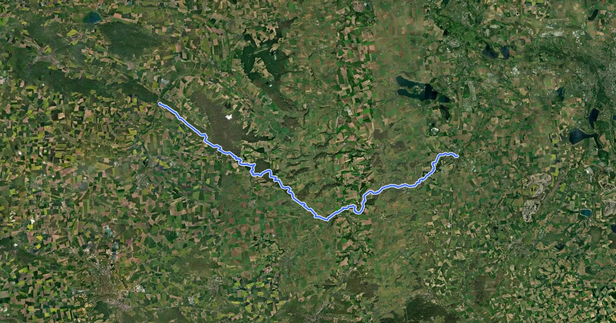 Маршрут Finnewanderweg на спутниковом снимке
