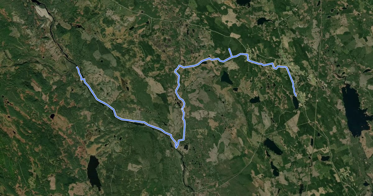Маршрут Finnmarksleden (Los - NP Hamra) на спутниковом снимке