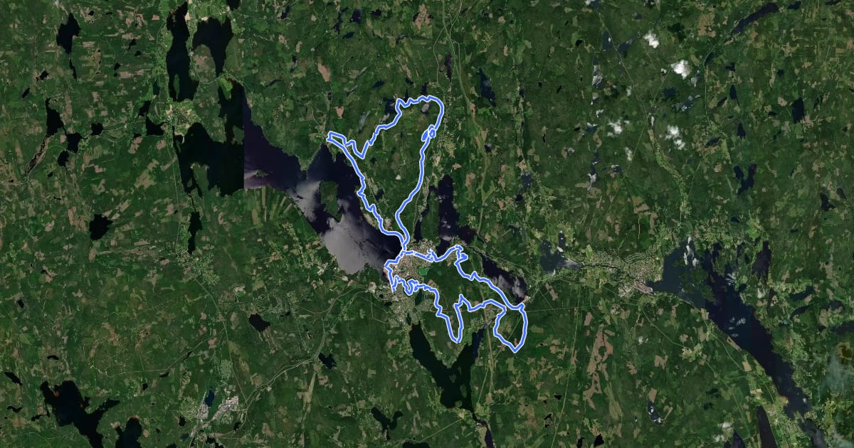 Маршрут Finnmarksturen на спутниковом снимке