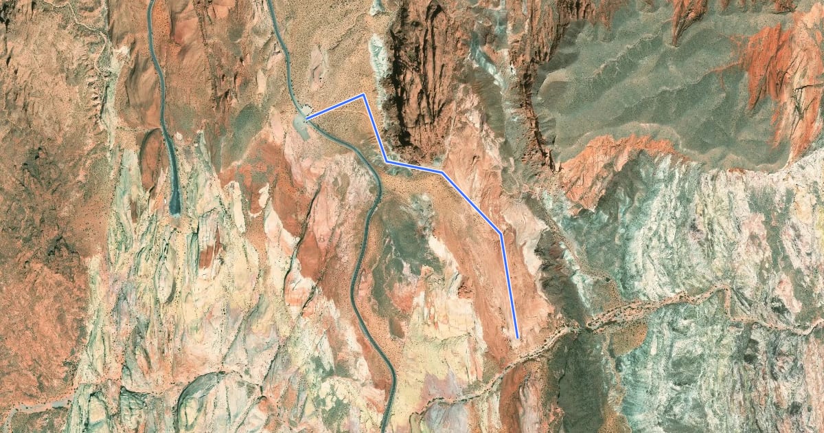 Маршрут Fire Wave Trail на спутниковом снимке