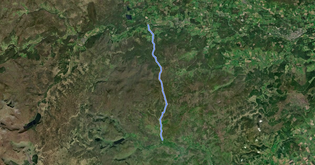 Маршрут Firmounth Road на спутниковом снимке
