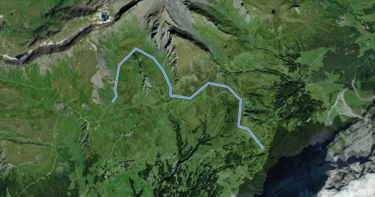 Маршрут First - Grosse Scheidegg (Höhenweg 2400) на спутниковом снимке