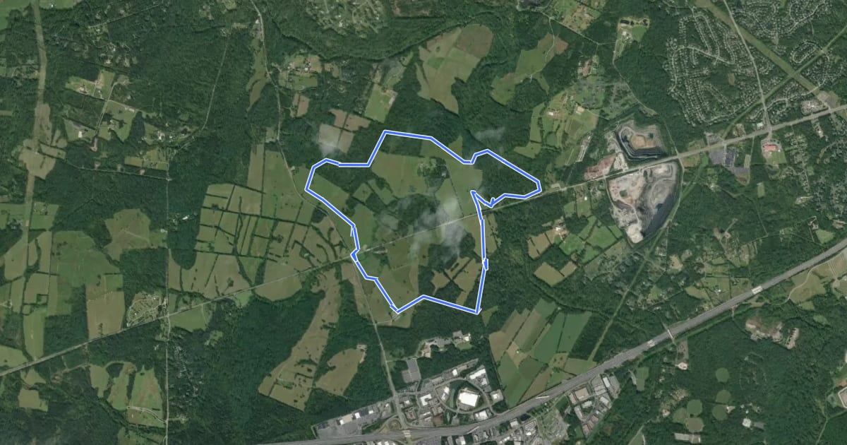 Маршрут First Manassas Trail на спутниковом снимке