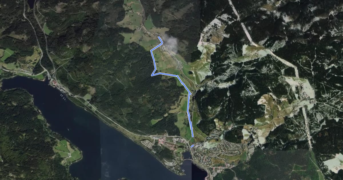 Маршрут Fischbach Kirche - Schluchsee Mattenweg на спутниковом снимке