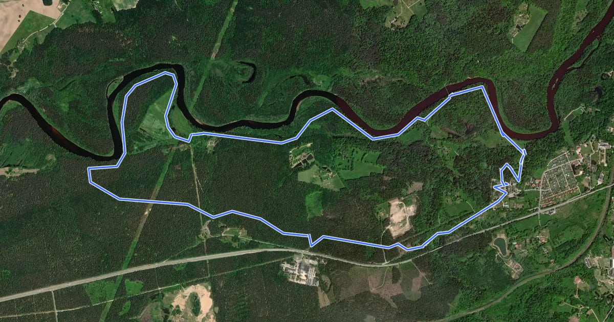 Маршрут Fischer slēpošanas centra 12km trase на спутниковом снимке