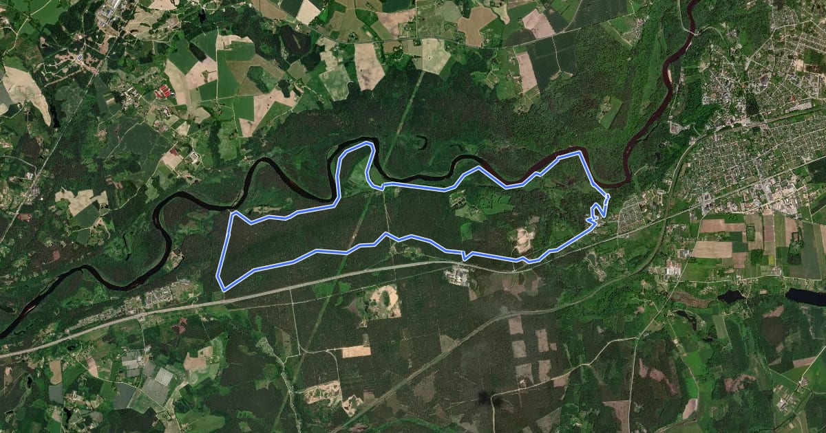 Маршрут Fischer slēpošanas centra 16km trase на спутниковом снимке