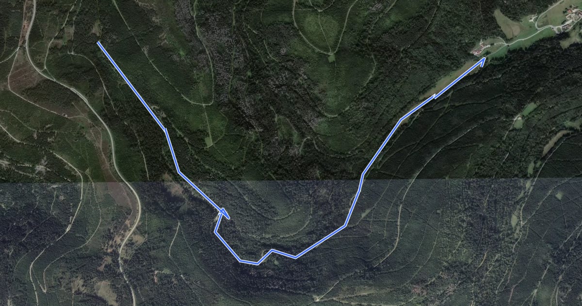 Маршрут Fischerstüble - Murgursprung на спутниковом снимке