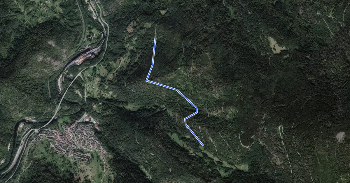 Маршрут Fischerweg - Hohlenstein на спутниковом снимке