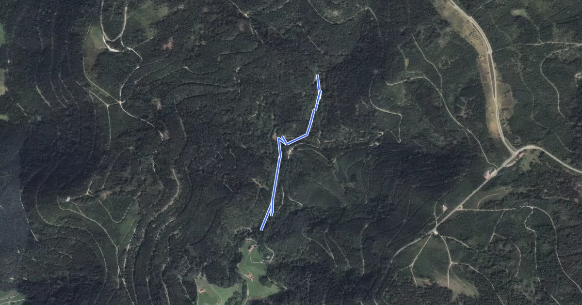Маршрут Fischfelsenhütte - Wildrench-Uferweg на спутниковом снимке