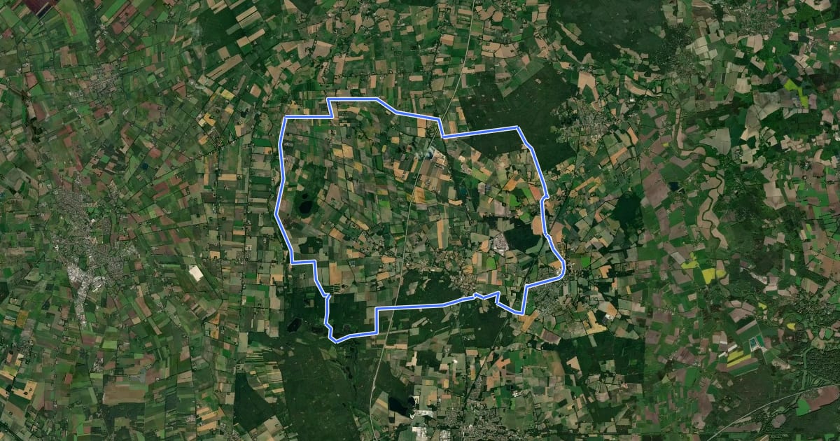 Маршрут FischTeiche-Tour на спутниковом снимке