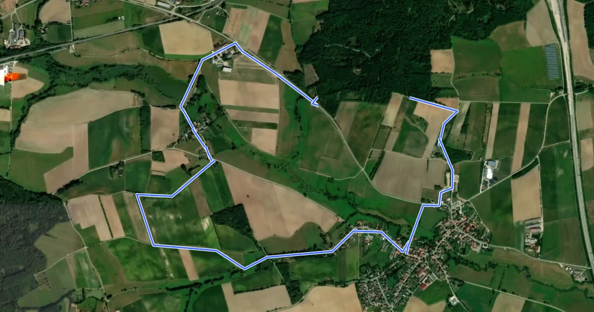 Маршрут Fischweg Schnelldorf на спутниковом снимке