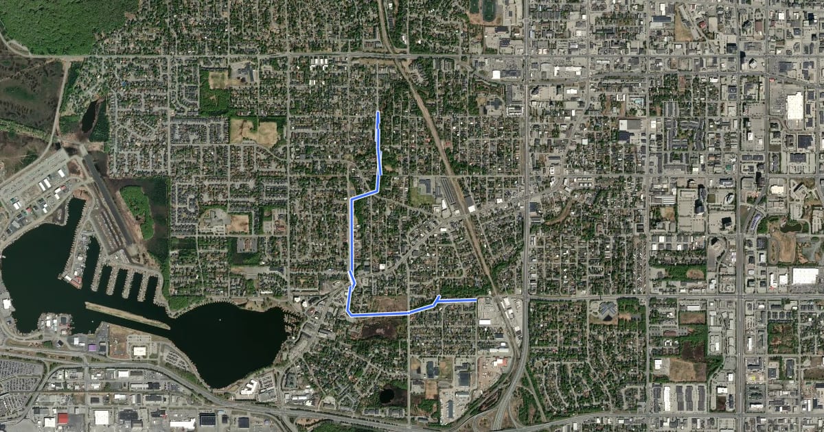 Маршрут Fish Creek Trail на спутниковом снимке