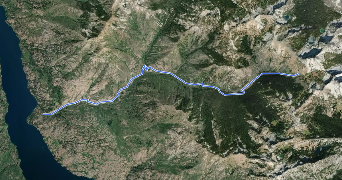 Маршрут Fish Creek Trail на спутниковом снимке