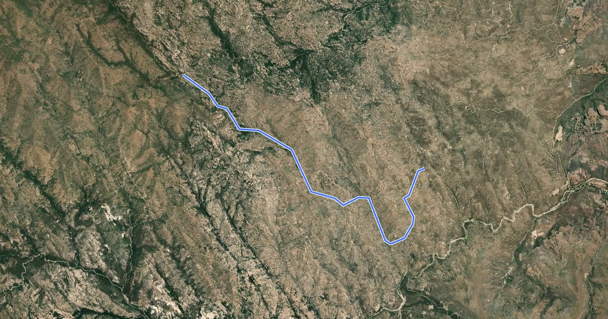 Маршрут Fisher Canyon Trail #991 на спутниковом снимке