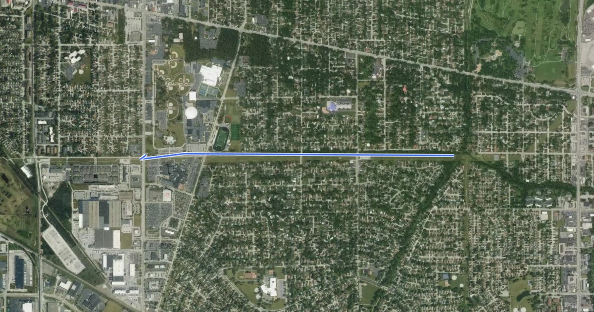 Маршрут Fisher Street Trail на спутниковом снимке