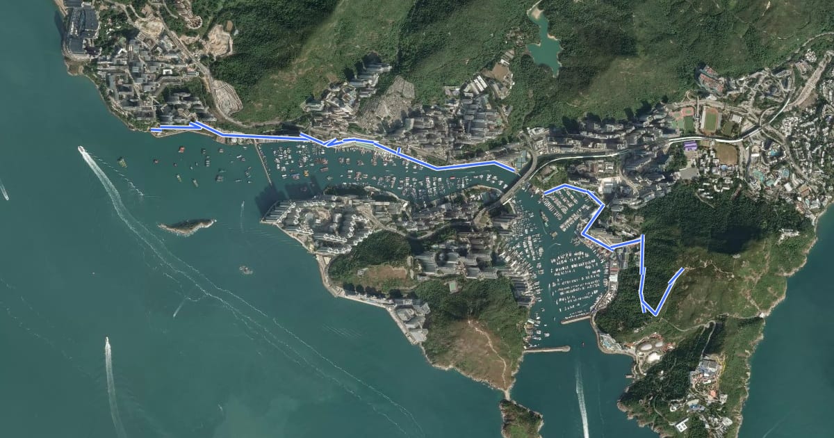 Маршрут 漁怡徑 Fishery Walk на спутниковом снимке