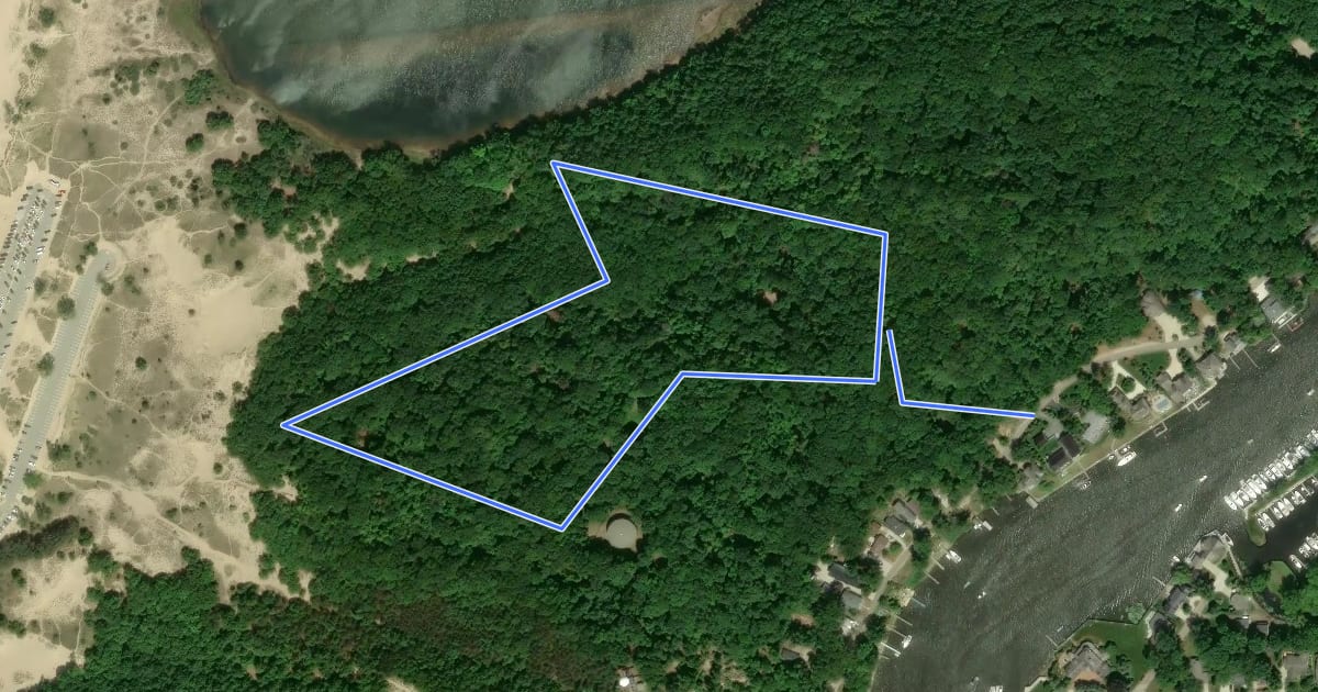 Маршрут Fishtown Trail на спутниковом снимке
