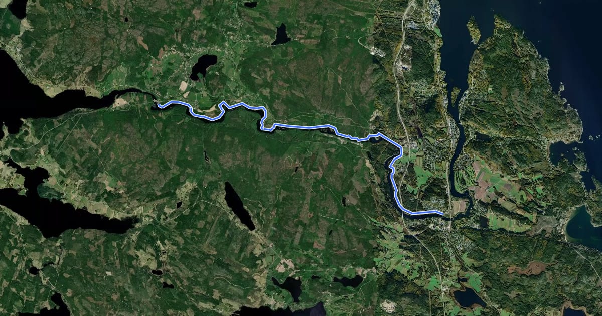 Маршрут Fiskestigen на спутниковом снимке