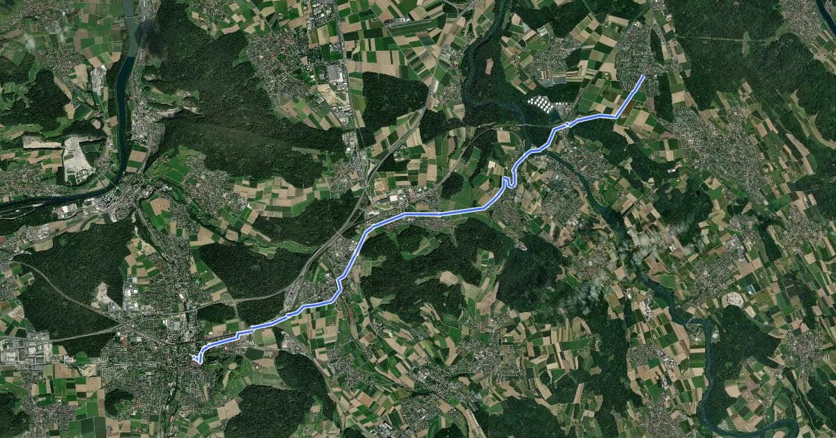 Маршрут Fislisbach-Mägenwil-Lenzburg на спутниковом снимке