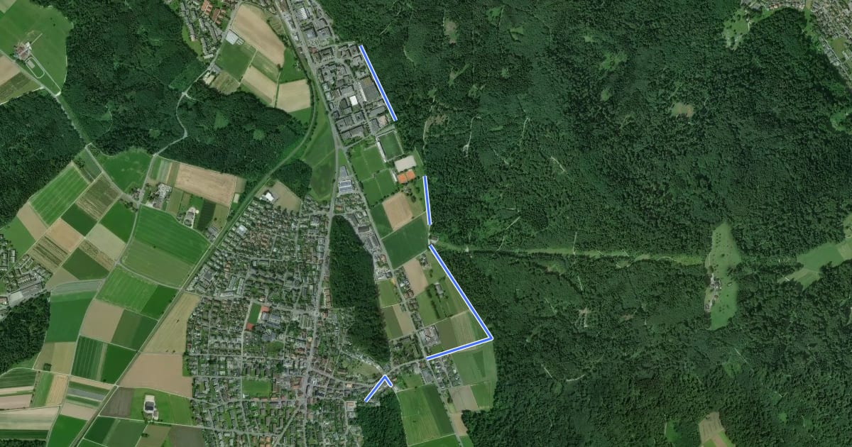 Маршрут Fislisbach - Täferen на спутниковом снимке