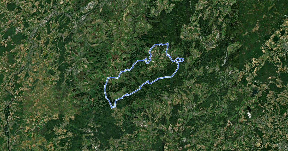 Маршрут Fit über den Rücken des Hochwaldes на спутниковом снимке