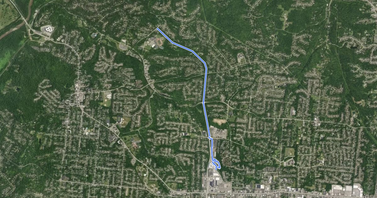 Маршрут Five Mile Trail на спутниковом снимке