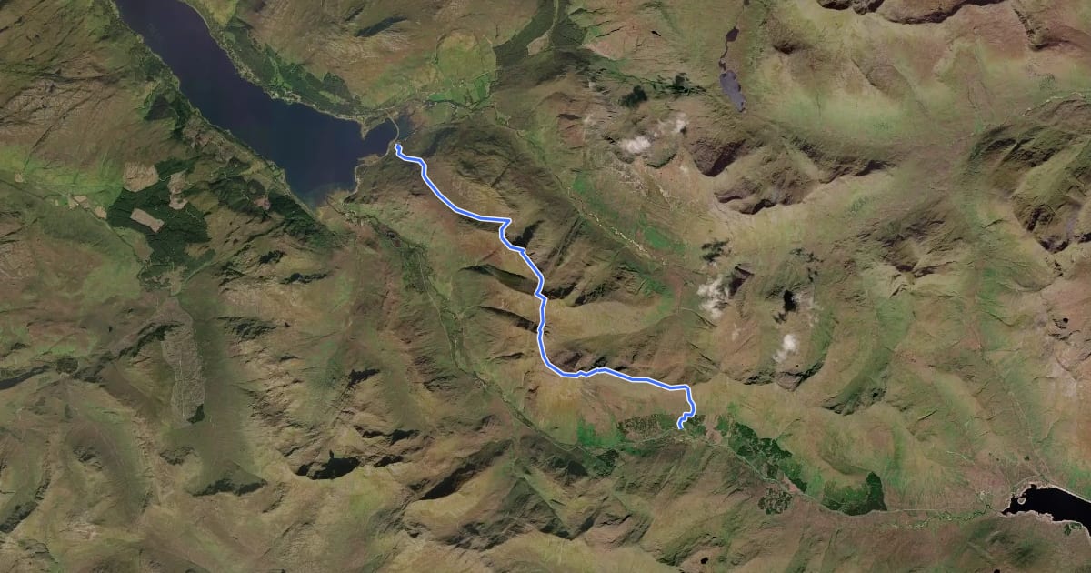Маршрут Five Sisters of Kintail Trail на спутниковом снимке