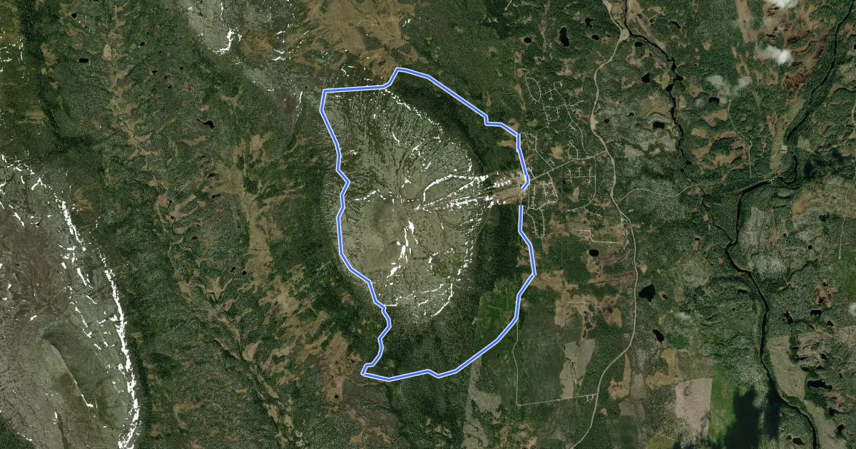 Маршрут Fjätervålen runt на спутниковом снимке
