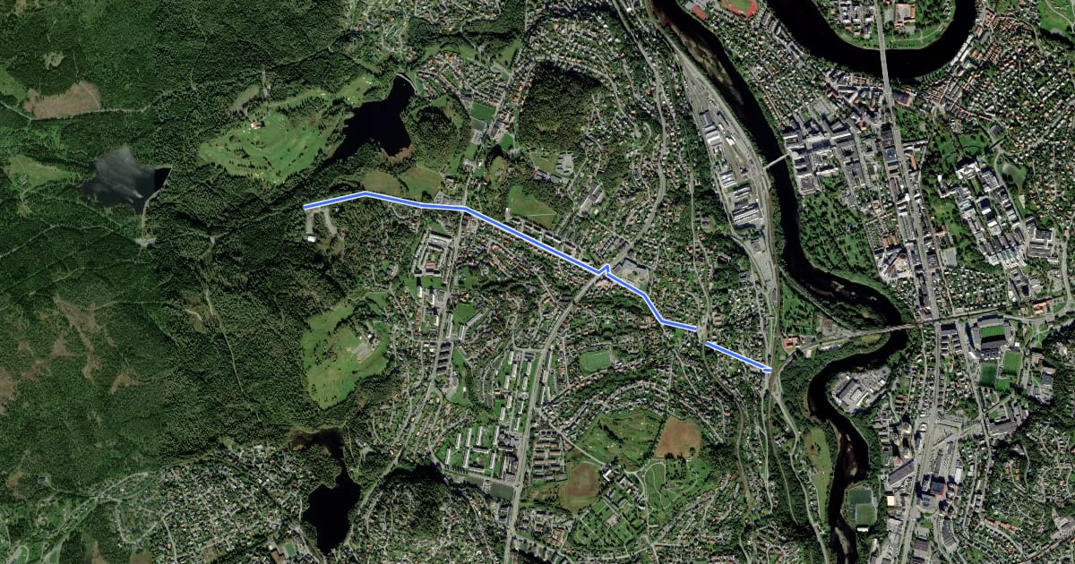 Маршрут Fjellsæterruta на спутниковом снимке