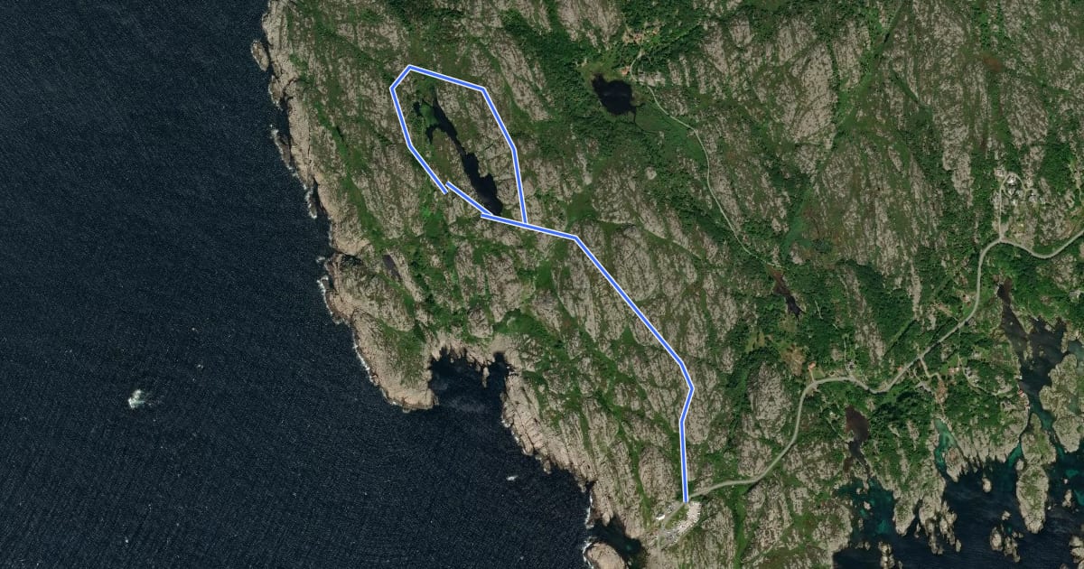 Маршрут Fjellstien на спутниковом снимке
