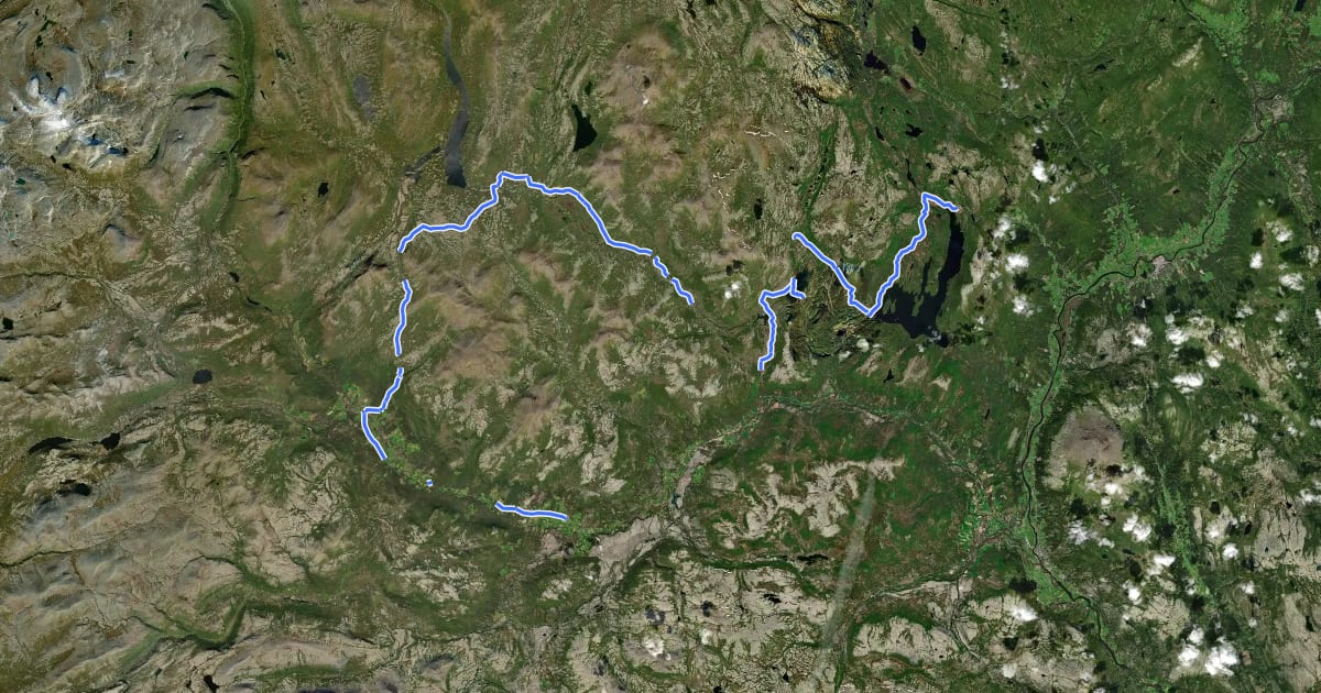 Маршрут Fjellsykkelrittet на спутниковом снимке