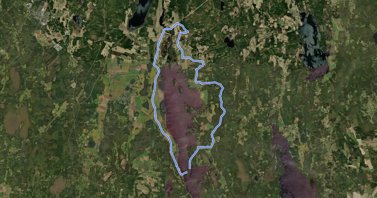Маршрут Fjordrundan на спутниковом снимке