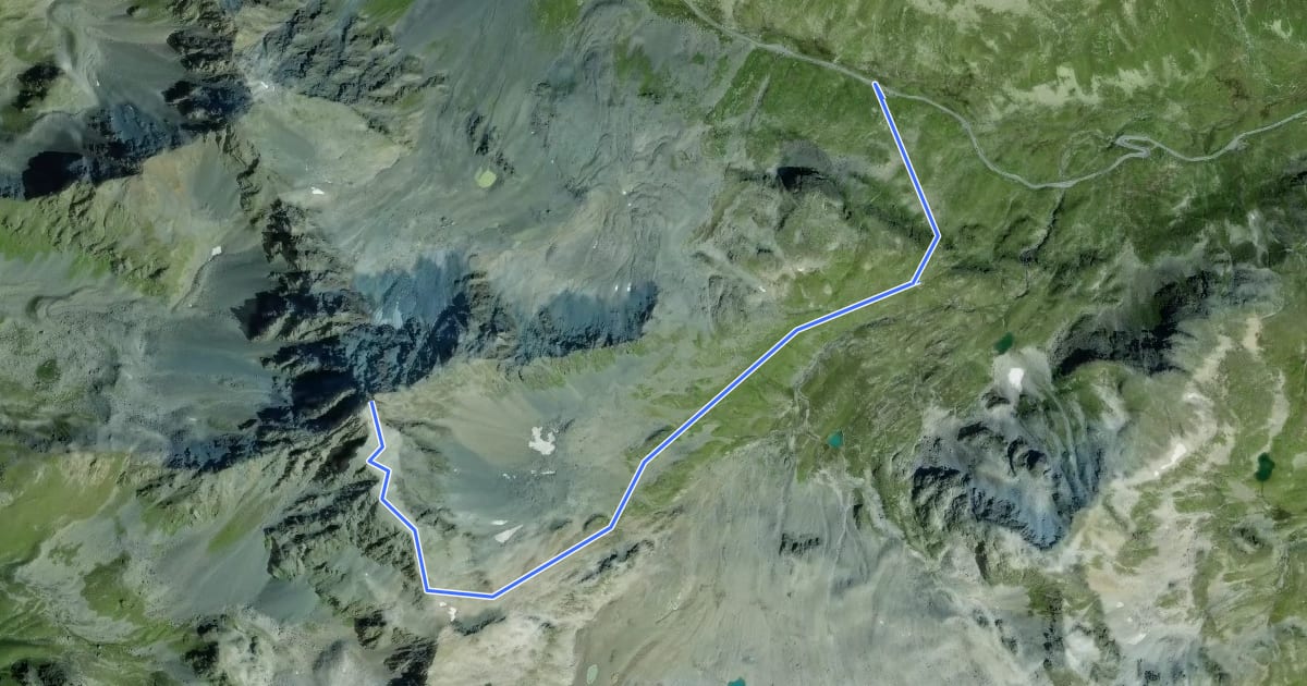 Маршрут Flüela-Schwarzhorn-Weg на спутниковом снимке