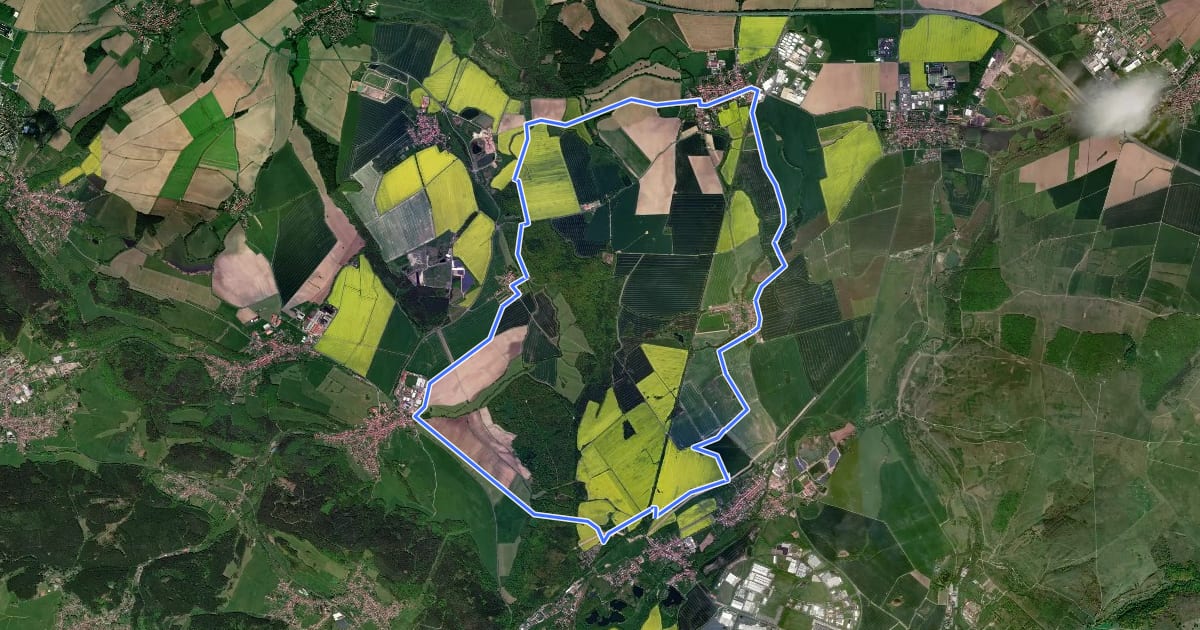 Маршрут Flößgrabenrundweg на спутниковом снимке