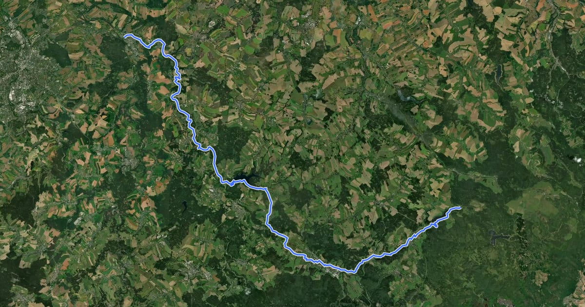 Маршрут Flöhatalradweg на спутниковом снимке