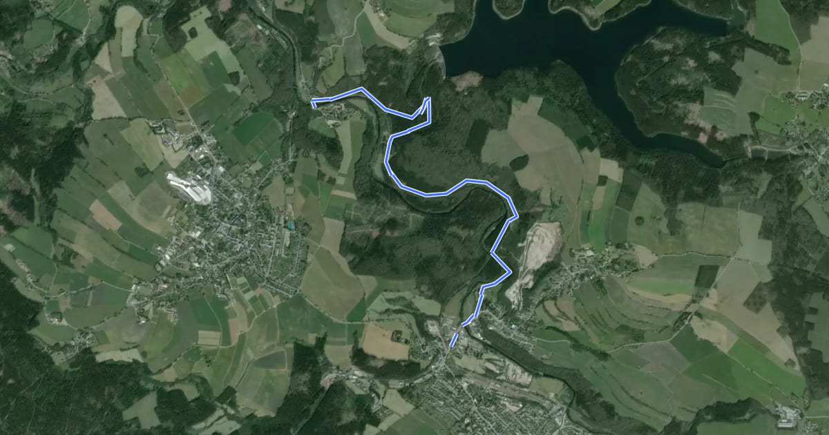 Маршрут Flöhatalweg rechts, Reifland-Pockau на спутниковом снимке