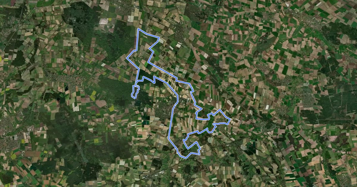 Маршрут Flüsse-Seen-Tour Uetze на спутниковом снимке
