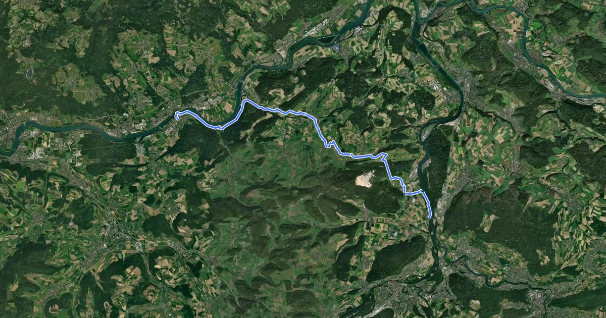 Маршрут Flösserweg на спутниковом снимке