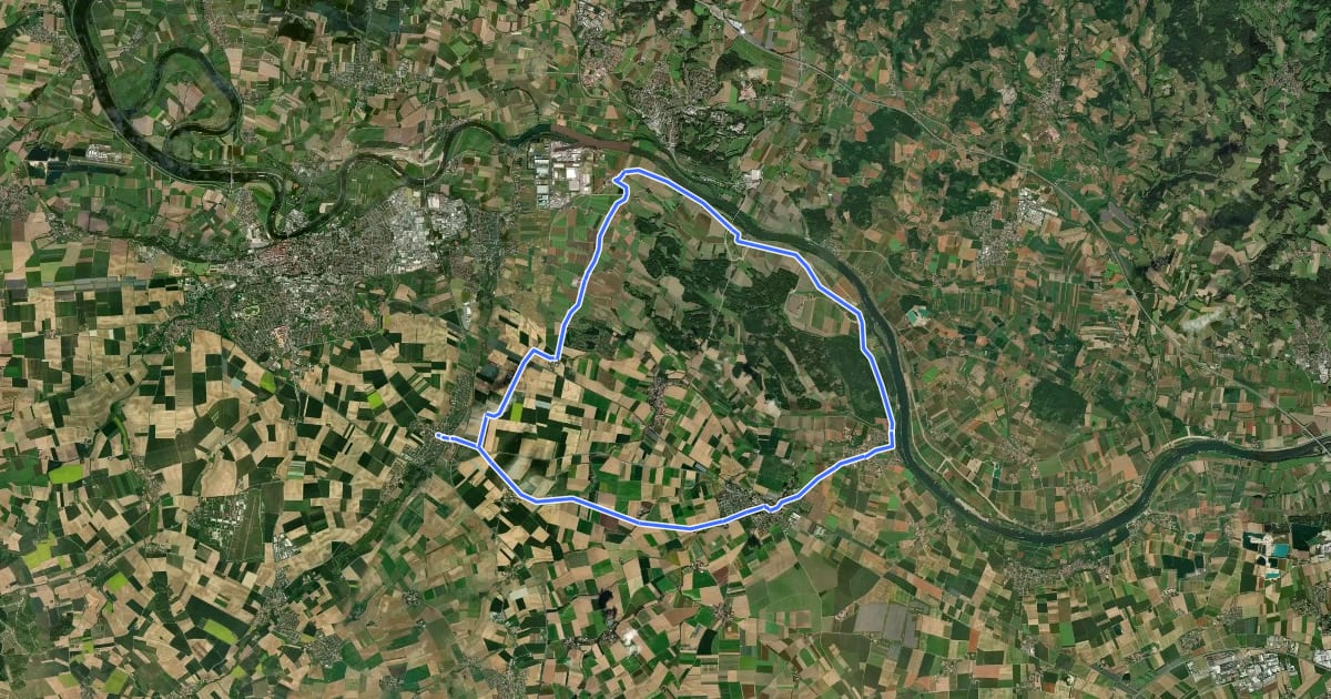 Маршрут Flachlandtour на спутниковом снимке