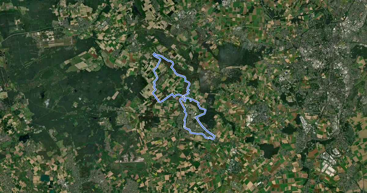Маршрут Flachsroute (Fahrrad) на спутниковом снимке