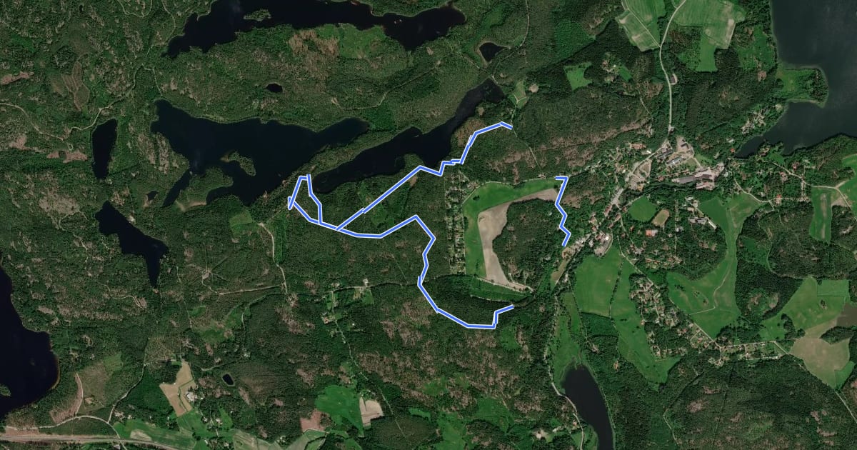 Маршрут Flacksjö MTB на спутниковом снимке