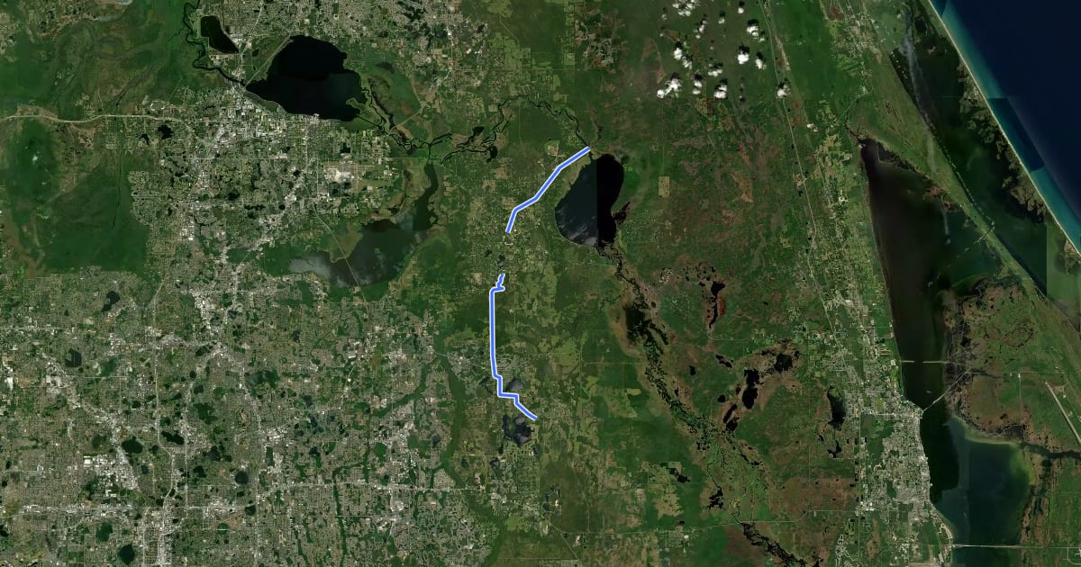 Маршрут Flagler Trail на спутниковом снимке