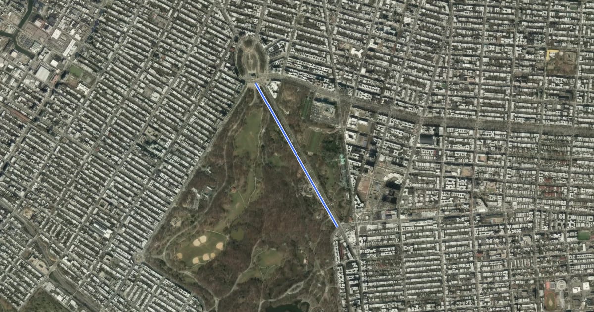 Маршрут Flatbush Ave на спутниковом снимке