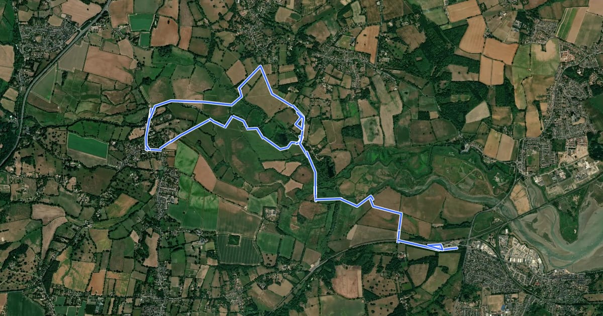 Маршрут Flatford and Constable Country Walk, Flatford на спутниковом снимке