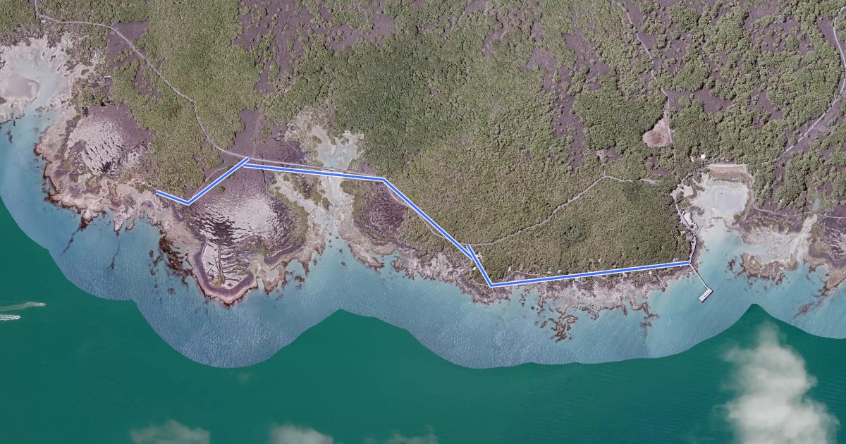 Маршрут Flax Point Walk на спутниковом снимке
